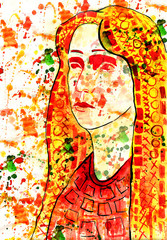 The girl-water color