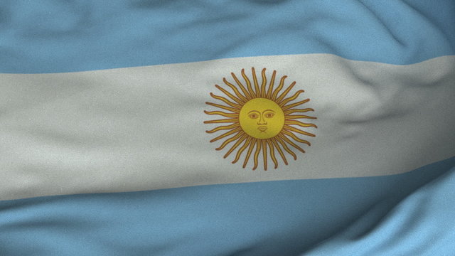 Seamless Waving Argentine Flag with Fabric Texture