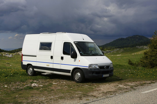 Fourgon am&eacute;nag&eacute; en montagne