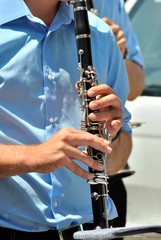 Suonatore di clarinetto - obrazy, fototapety, plakaty