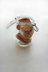 Crackers in a glass jar