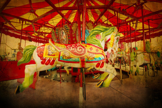 Vintage Style Carousel From Coney Island