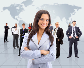 business woman and her team
