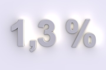1,3 %