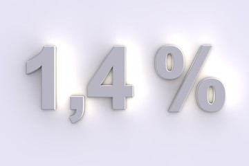 1,4 %