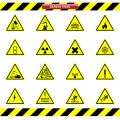 Danger signs - obrazy, fototapety, plakaty
