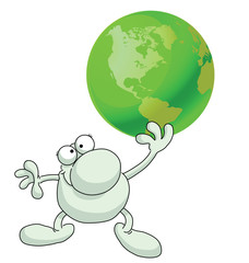 Concept of humanity holding the planets future in its hand