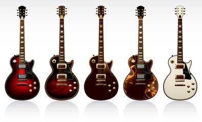 Naklejka premium Five electric guitars