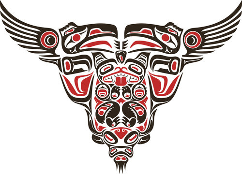 Naklejki Haida style tattoo design