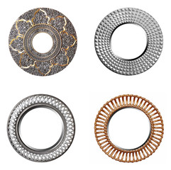 Oval gold and silver picture frames