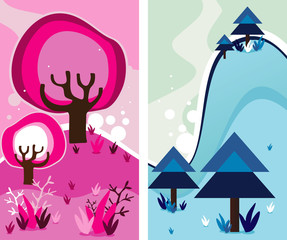 trees abstract vector illustration