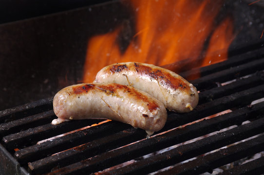 Sausages  on the Barbecue Grill