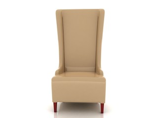 a comfortable chair on a white background in 3d