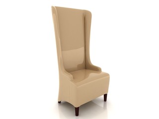 a comfortable chair on a white background in 3d