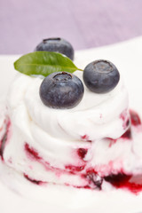 ice cream with blueberries