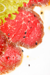 Meat Carpaccio with Parmesan Cheese