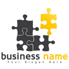 Obraz premium logo business puzzle