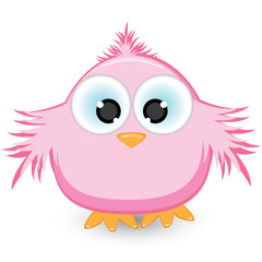 Cartoon pink sparrow