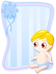 graphic greeting card for newborn male in blue