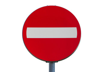 No pass traffic sign isolated on white