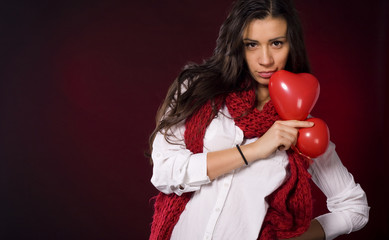 Love concept woman holding heart