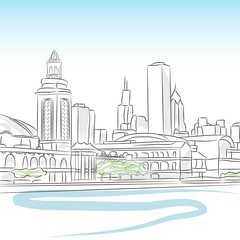 Obraz premium Downtown Skyline of Chicago