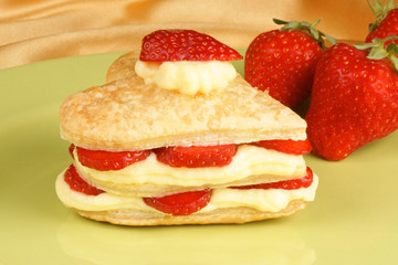 Strawberry and custard millefeuille