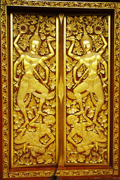 gold paint on church door