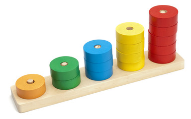 wooden colored logical toy