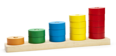wooden colored logical toy
