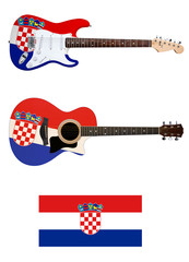 croatian flag acoustic and electric guitar