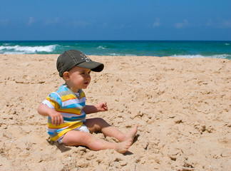 Little boy on sand
