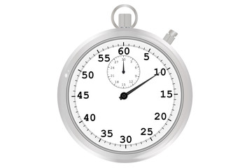 Cronómetro sobre fondo blanco