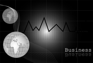 Fondo de negocios con planeta y grafico © Maria Vazquez