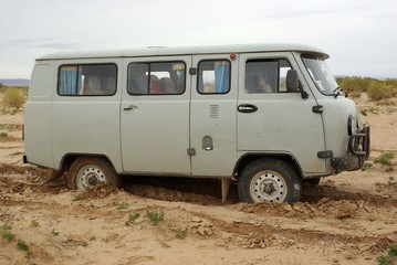 Van embourbé, Mongolie