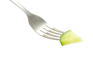 cucumber on a fork