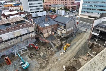 Fototapeten Construction site in center of city © redzaal