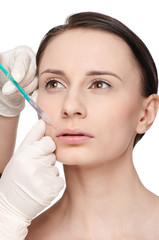 Cosmetic botox injection in the beauty face