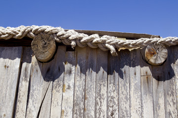 detail of a wooden cabin roof