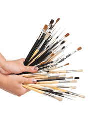 Fototapeta premium Brushes in hand