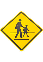 The School crossing Sign isolate on white background