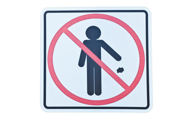 Do Not Litter Sign isolate on white background