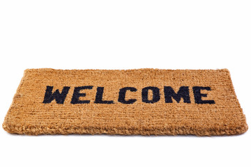 Welcome mat cut out - obrazy, fototapety, plakaty