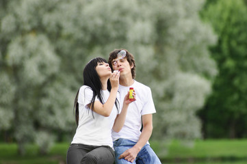 Young couple at park