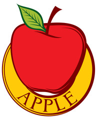 red apple label design