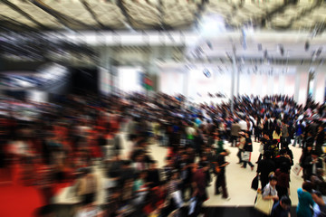 Crowd at exhibition