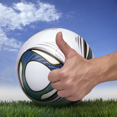 Women´s World Cup ball and thumb up