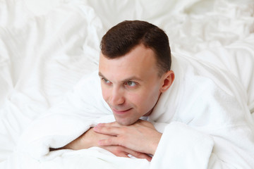 young man in bed