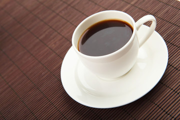 black coffee in white cup
