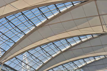 vaulted ceiling of the high-tech at Munich Airport